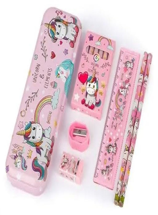 shudaushi Unicorn Stationary Kit for Girls Pencil Pen Book Eraser Sharpener - Stationary Kit Set for Girls/Birthday Gift (Multicolor), Kid Return Gift for Kids Unicorn Stationery Gift Set for Kids - Image 2